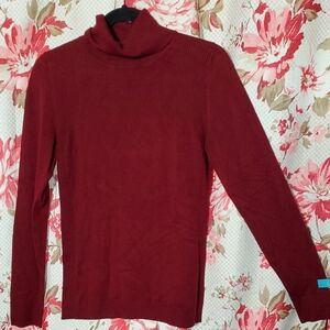 The Limited Deep Red Turtleneck Sweater Medium